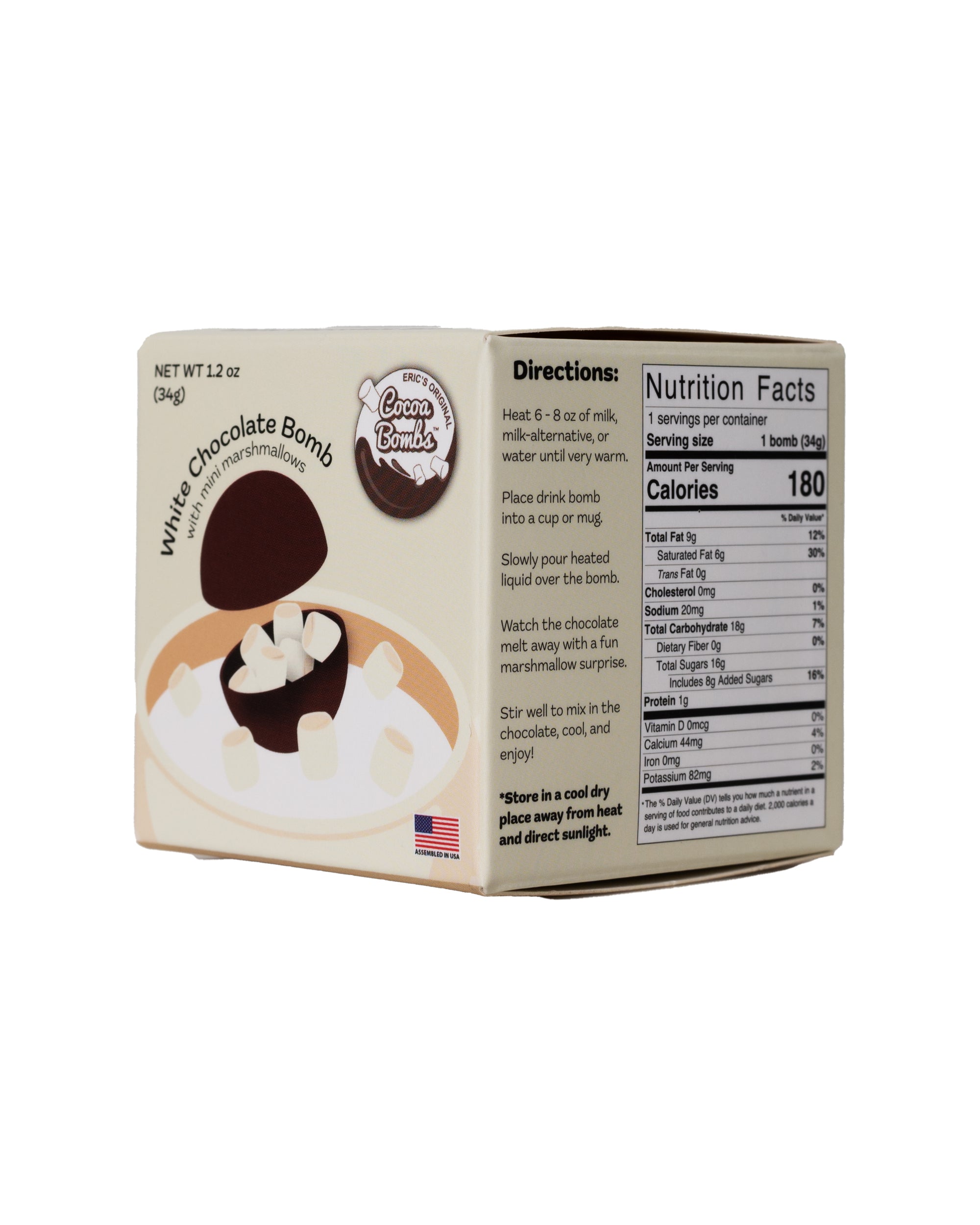 1 Pack White Chocolate Cocoa Bomb