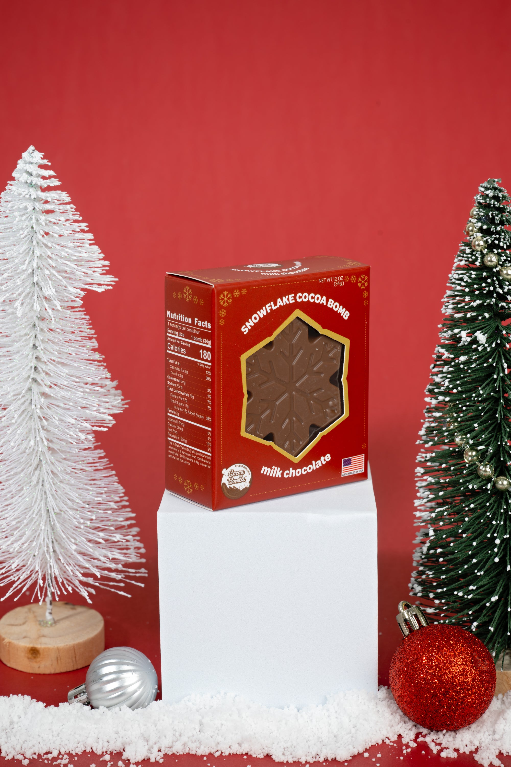 Snowflake Milk Chocolate Cocoa Bomb
