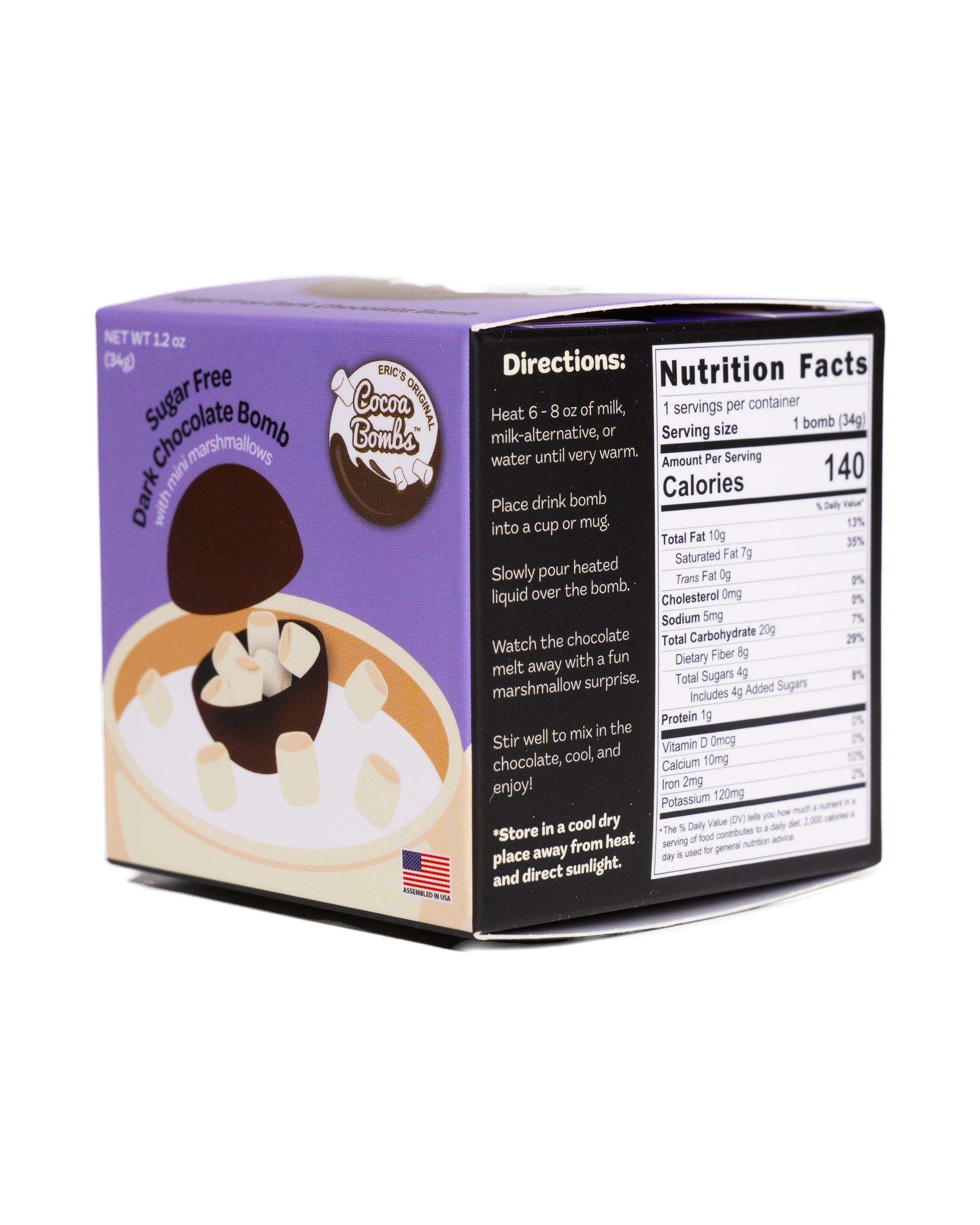 1 Pack Sugar Free Dark Chocolate Cocoa Bomb