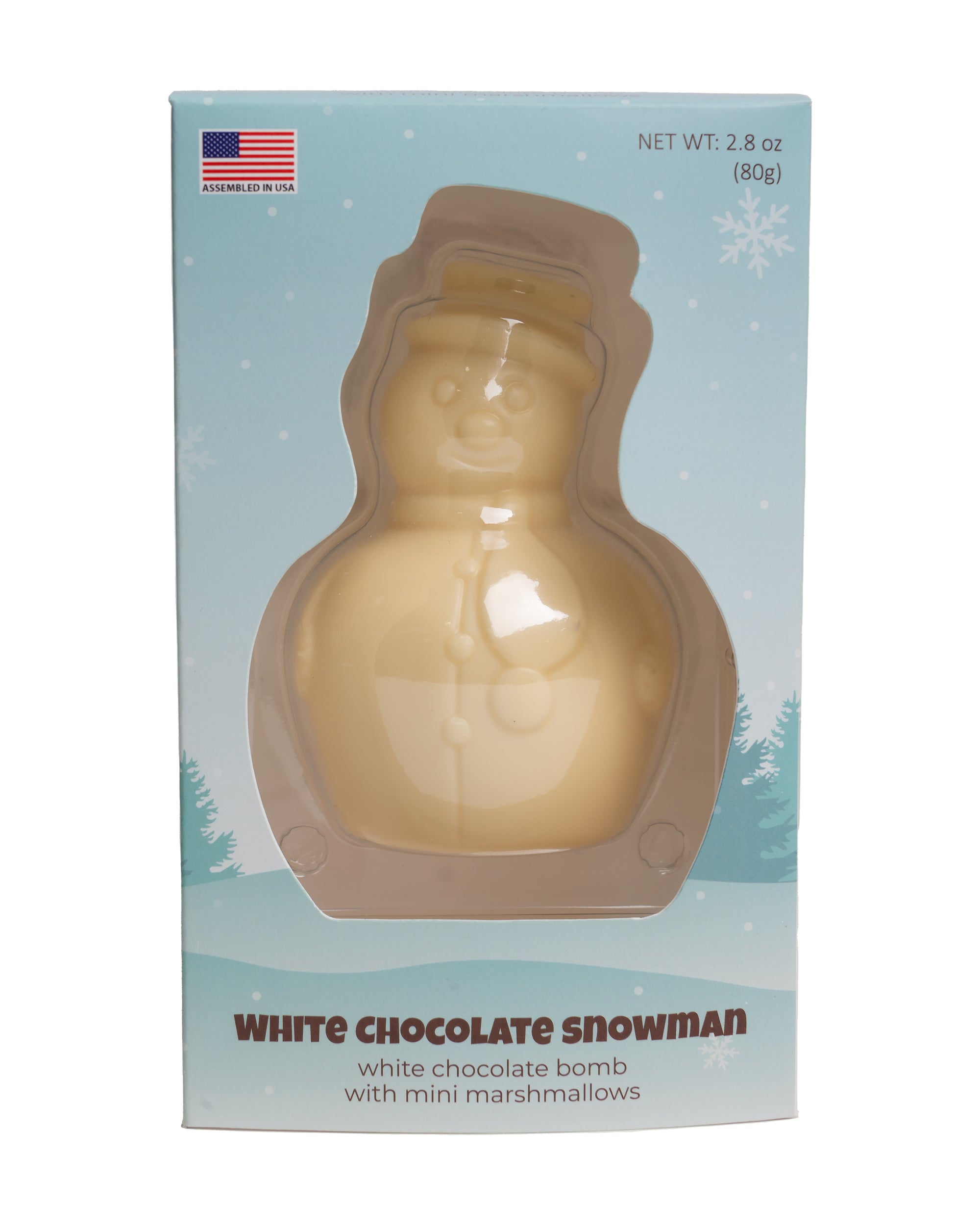 1 Pack Snowman White Chocolate Cocoa Bomb