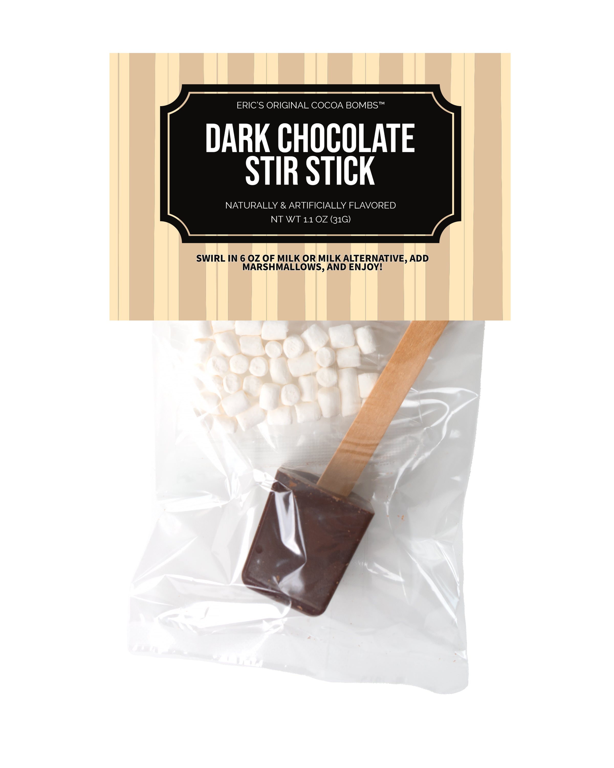 Hot Chocolate Stir Sticks - Chocolate & Mini Marshmallows