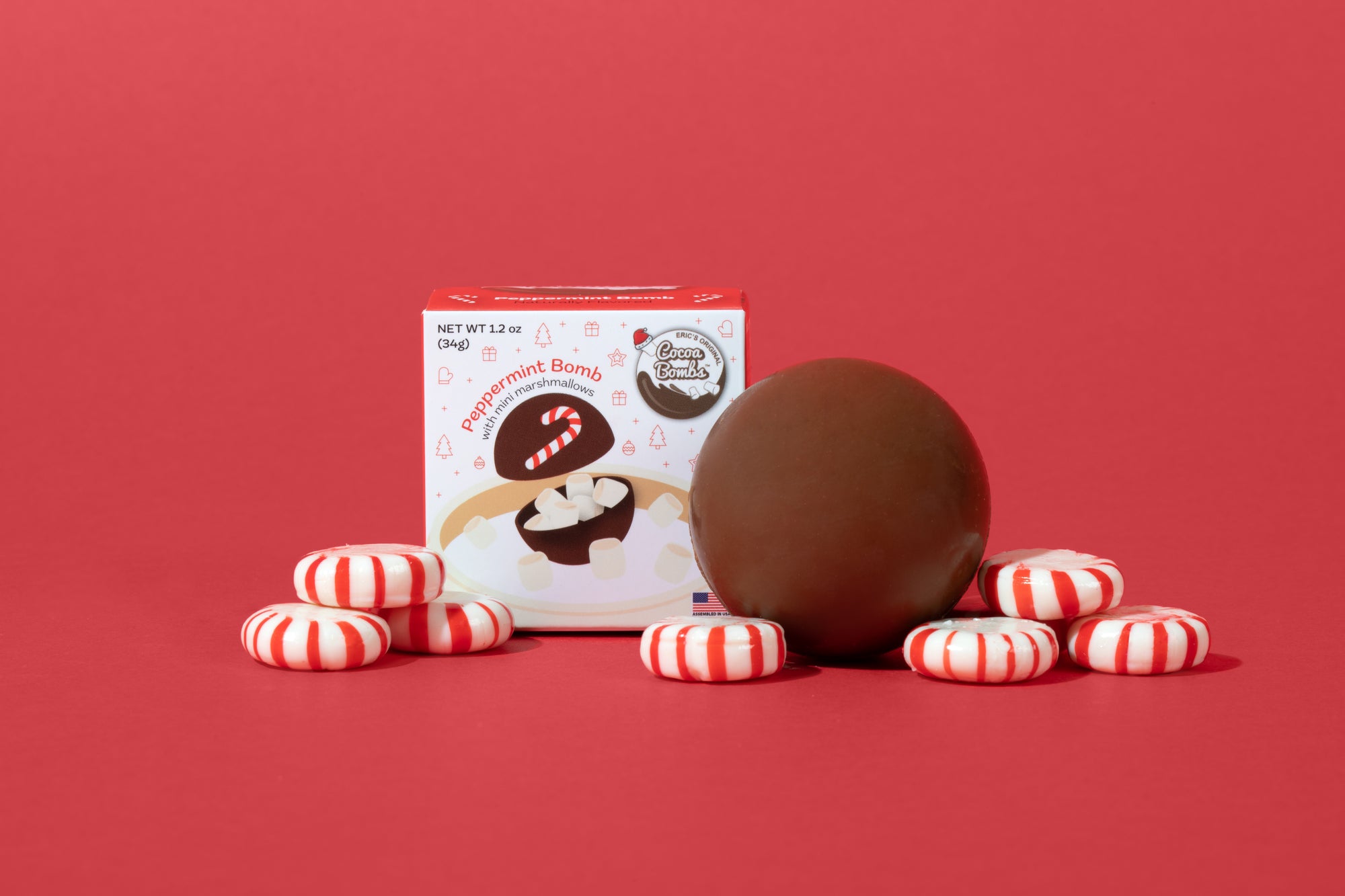 Peppermint-Single-Cocoa-Bomb