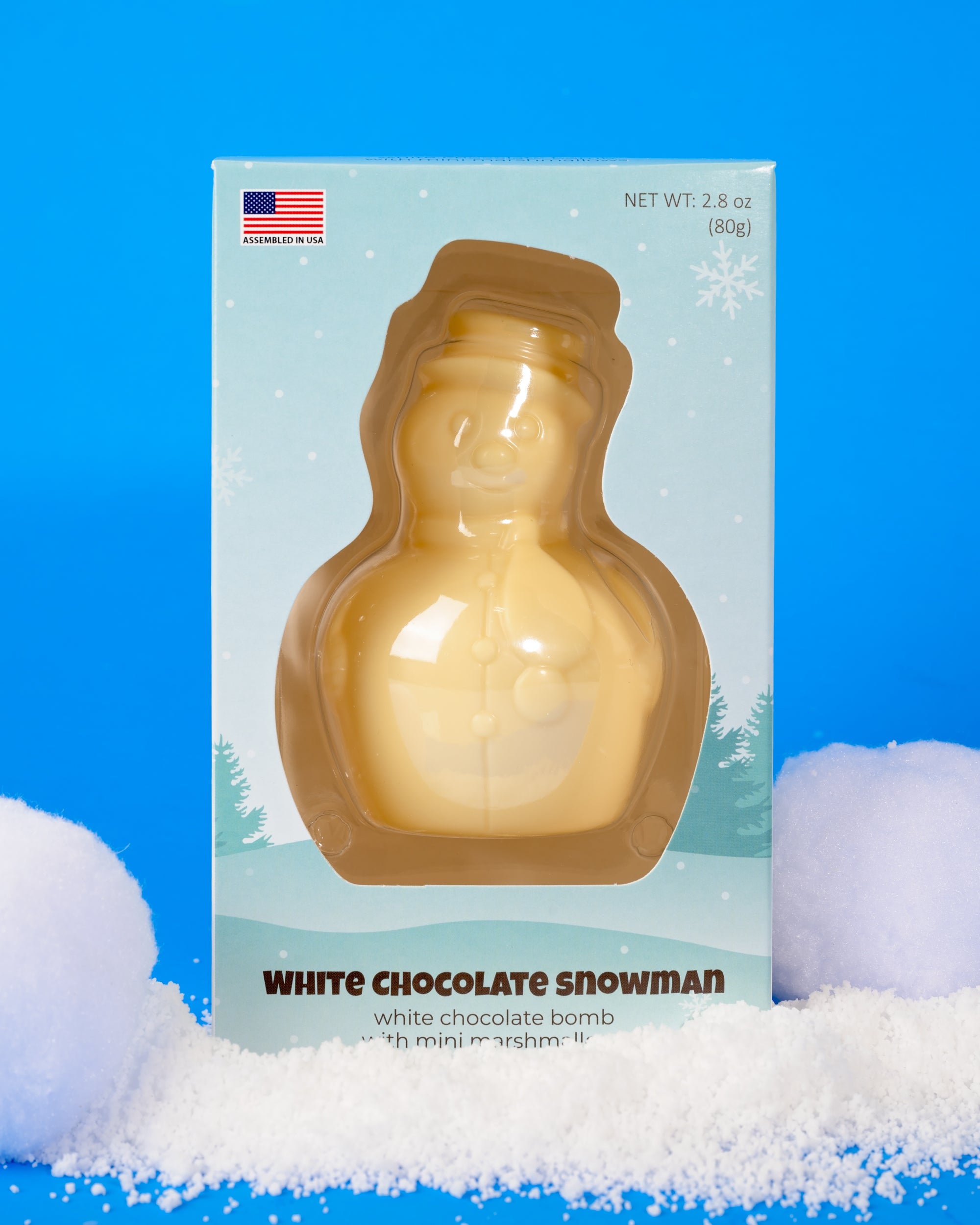 1 Pack Snowman White Chocolate Cocoa Bomb