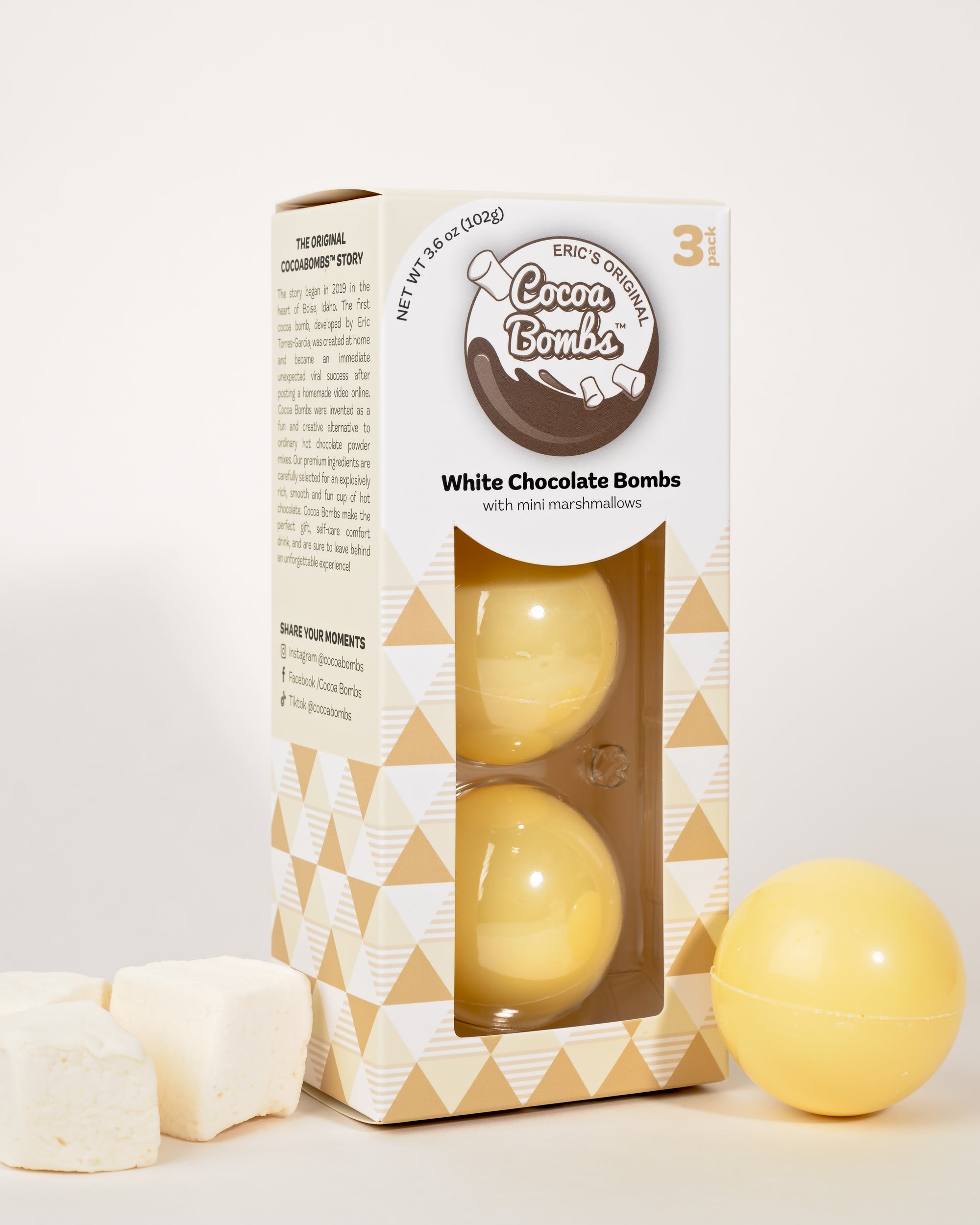 3 Pack White Chocolate Cocoa Bombs