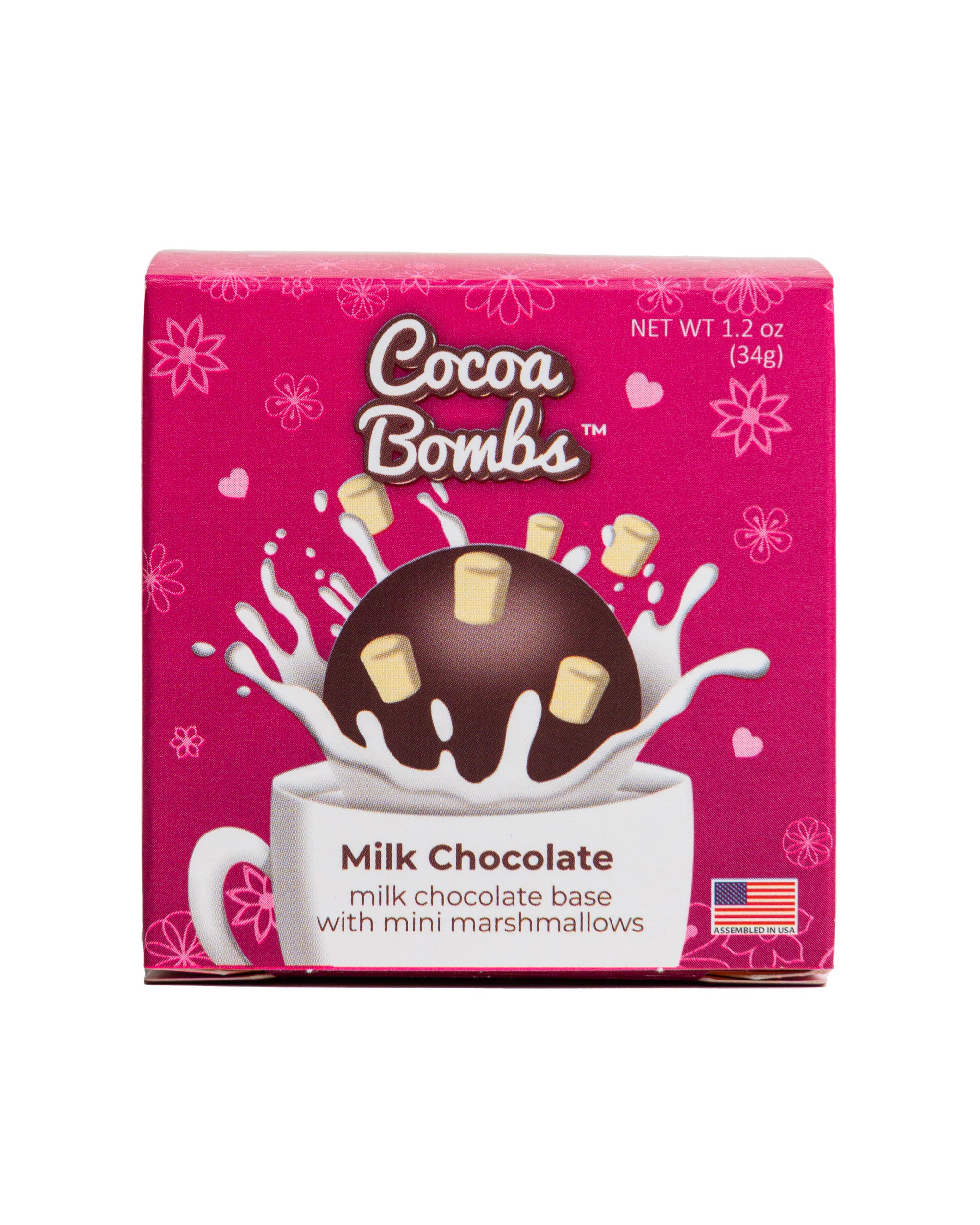 1 Pack Valentine's Day Milk Chocolate Cocoa Bombs